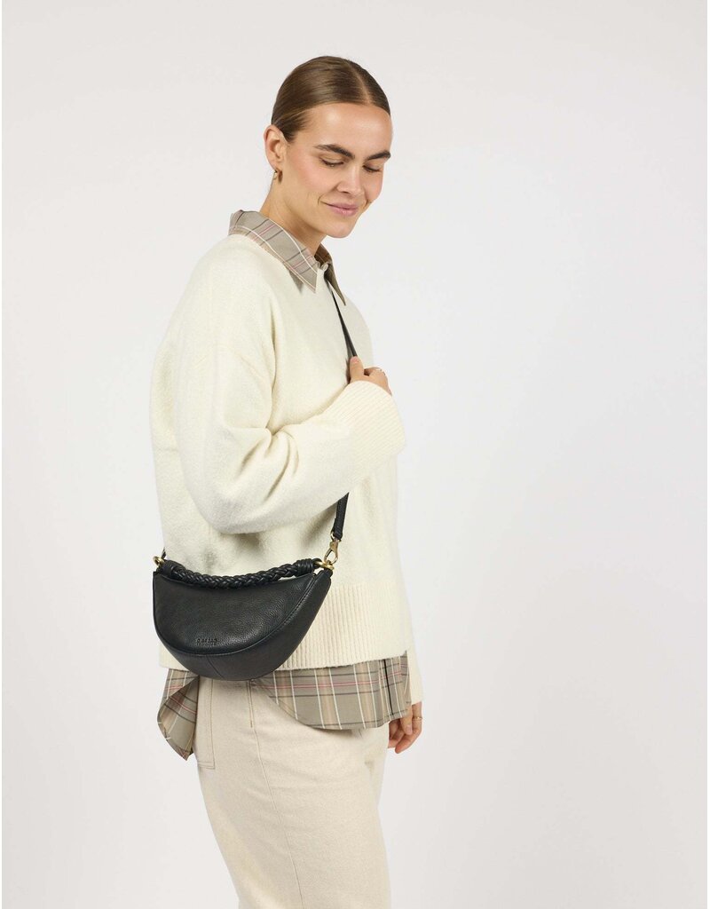 O MY BAG Leo Mini Twisted Handle - Black soft grain leather