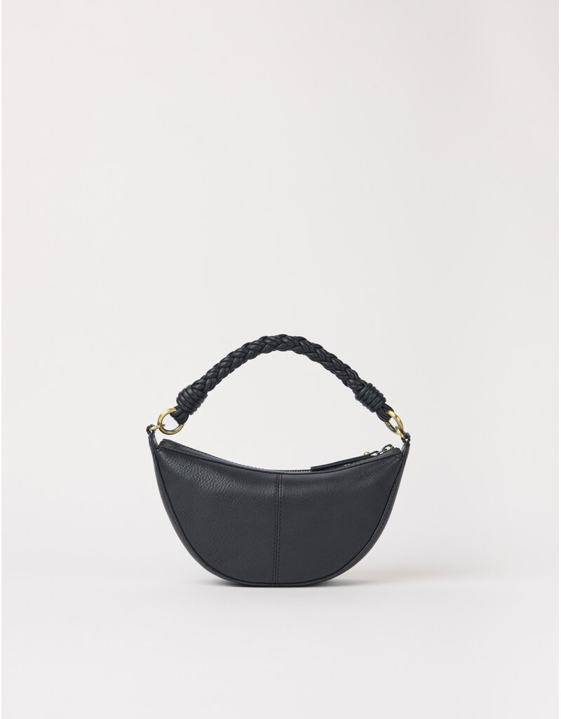 O MY BAG Leo Mini Twisted Handle - Black soft grain leather