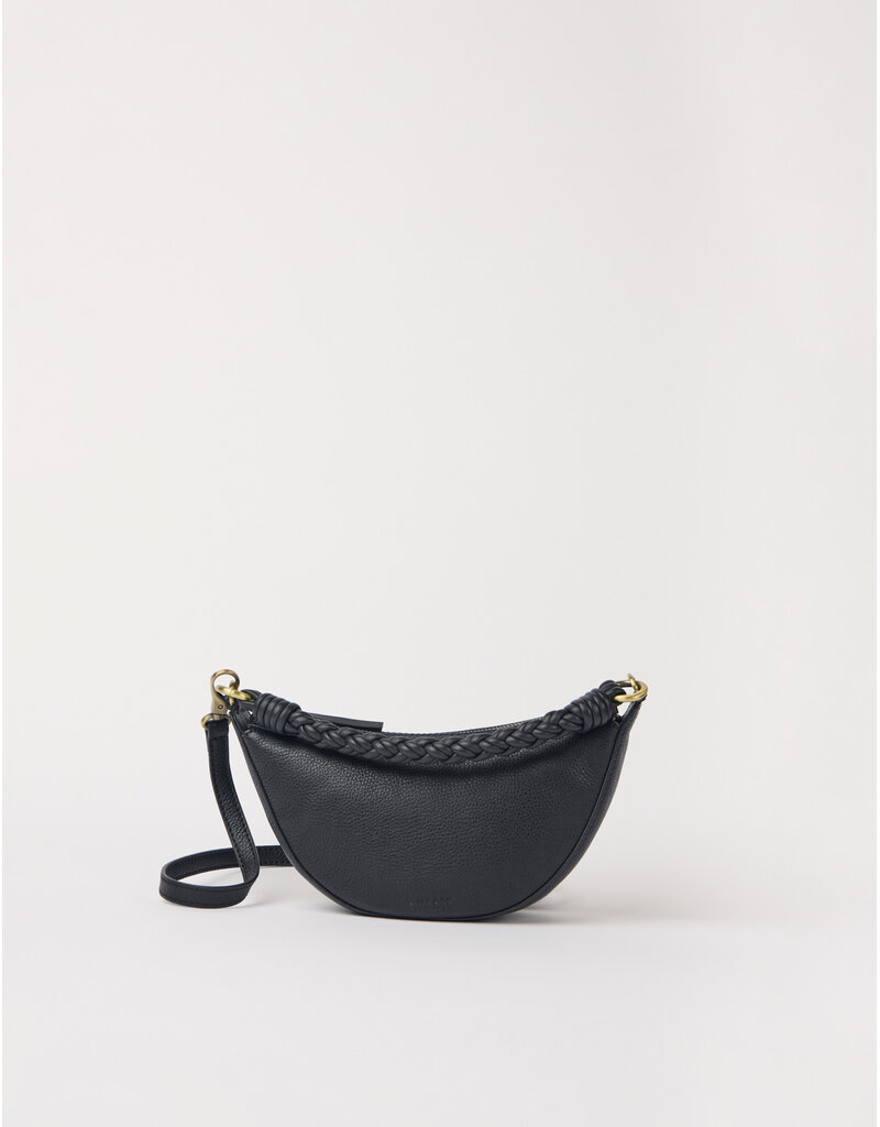 O MY BAG Leo Mini Twisted Handle - Black soft grain leather