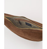 O MY BAG Leo Midi Crossbody Strap Chocolate Suède with classic leather