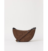 O MY BAG Leo Midi Crossbody Strap Chocolate Suède with classic leather