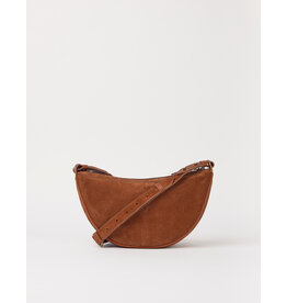 O MY BAG Leo Midi Crossbody Strap Cognac Suède with classic leather