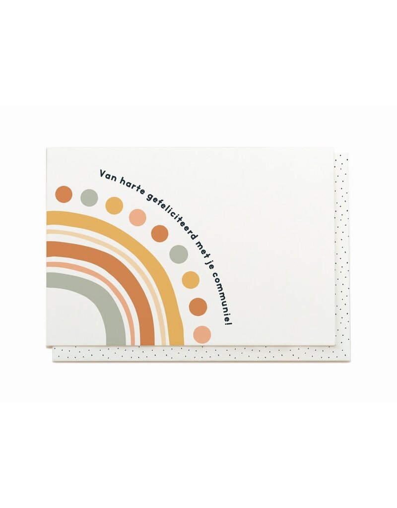 Enfant Terrible Dubbele wenskaart 'Van harte gefeliciteerd met je communie!'