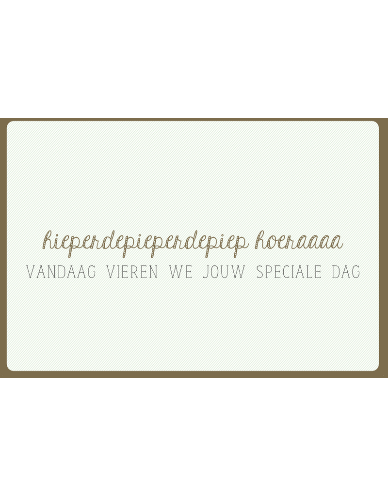 Enfant Terrible Dubbele wenskaart 'Hieperdepieperdepiep hoeraaaa'