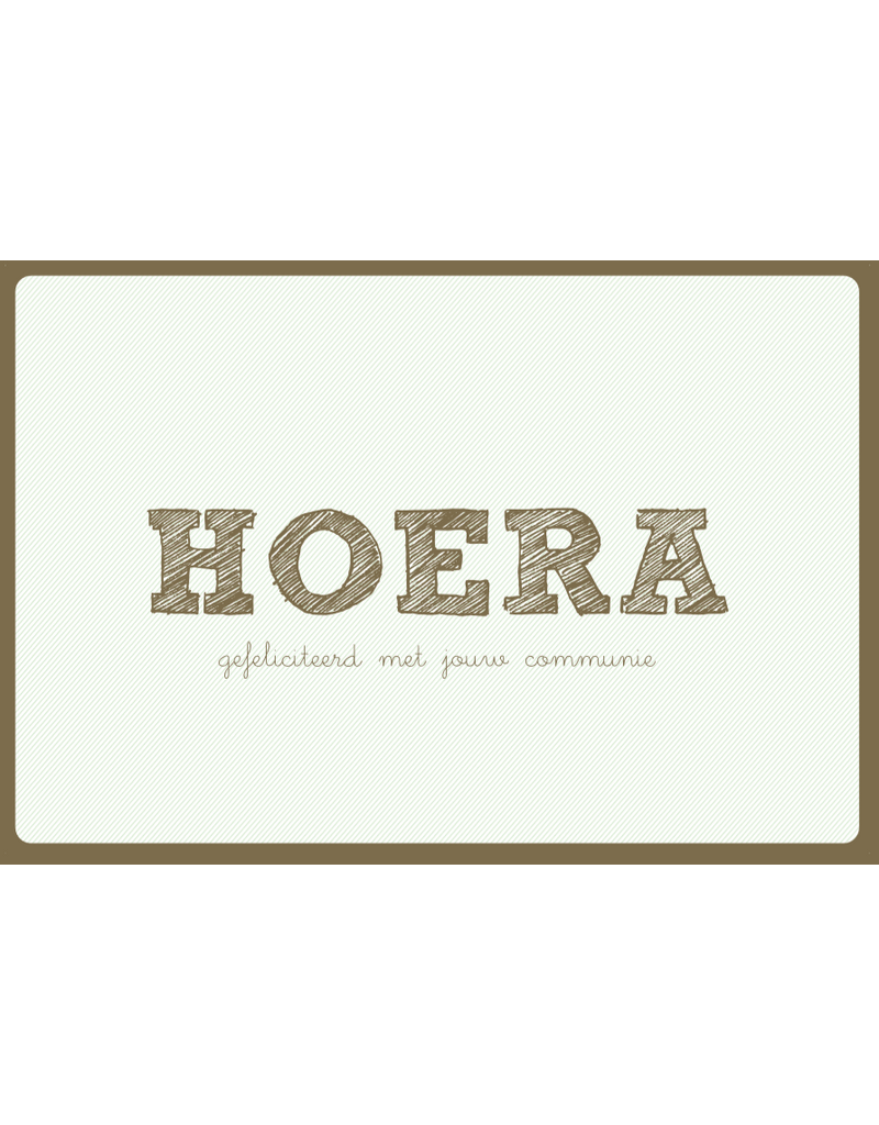 Enfant Terrible Dubbele wenskaart 'Hoera, gefeliciteerd met jouw communie'