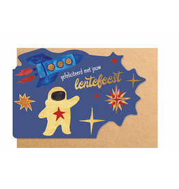 Enfant Terrible Dubbele wenskaart 'Gefeliciteerd met jouw lentefeest' - space