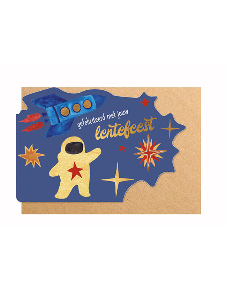 Enfant Terrible Dubbele wenskaart 'Gefeliciteerd met jouw lentefeest' - space