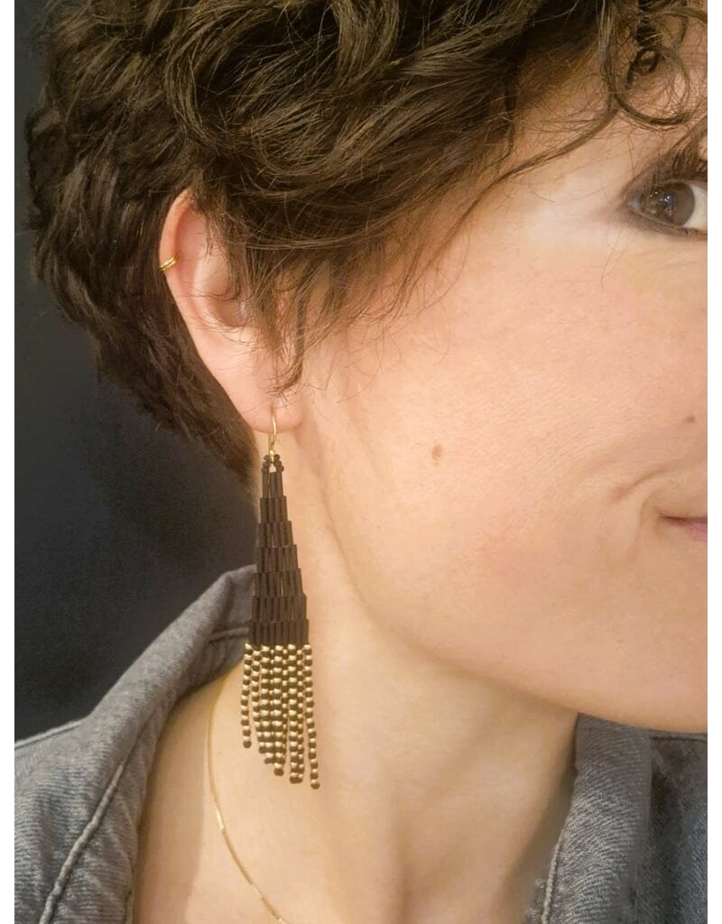 Adelina Oorhanger Erin - goud -zwart