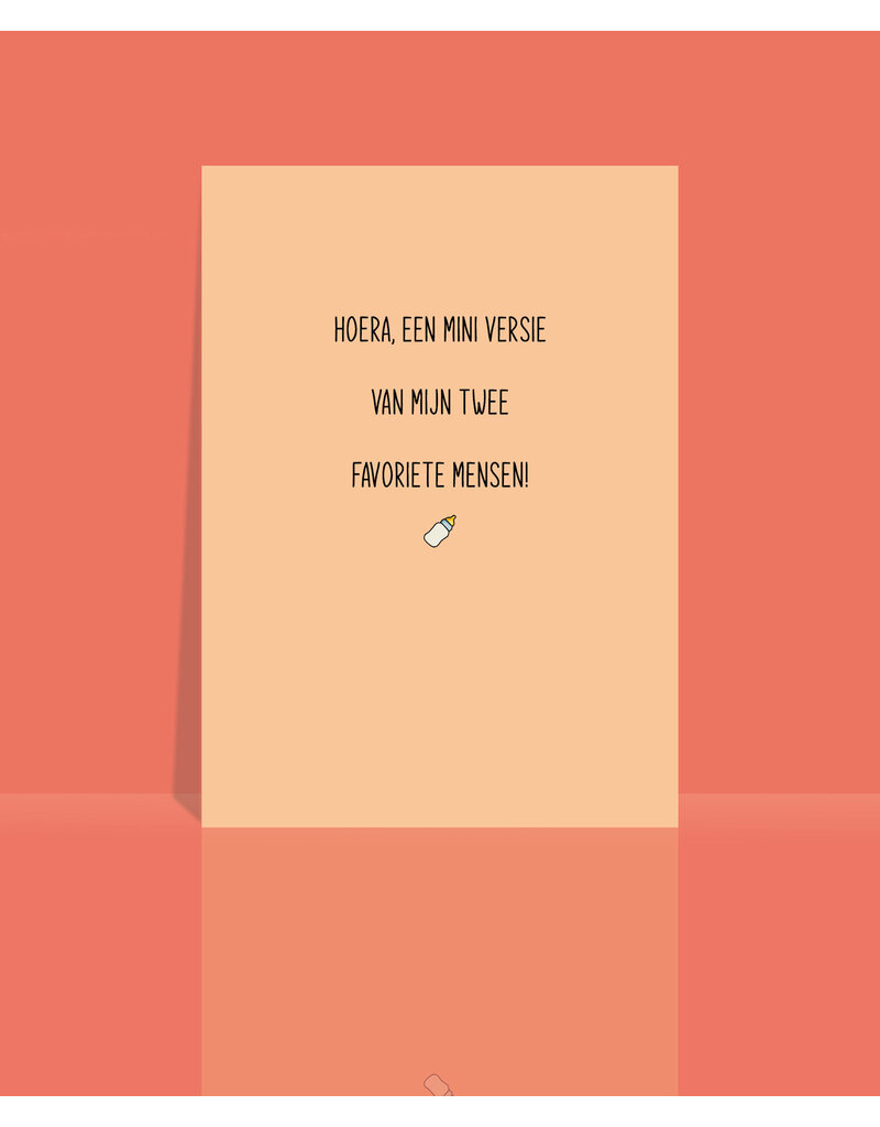 Studio 9 Wenskaart - Hoera, een mini versie van mijn twee favoriete mensen