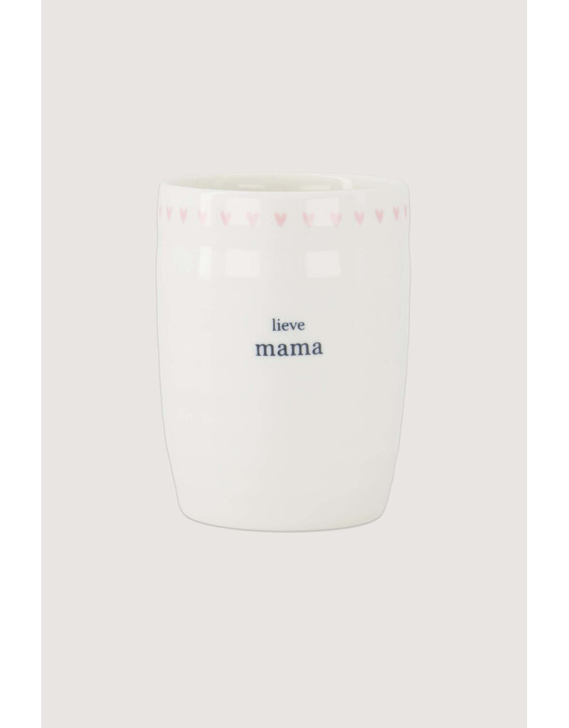 Zusss Koffiemok met roze hartjes 'lieve mama'