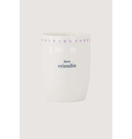 Zusss Koffiemok met lila hartjes 'lieve vriendin'