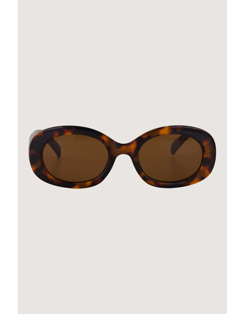 Zusss Ovalen zonnebril met panterprint incl koker