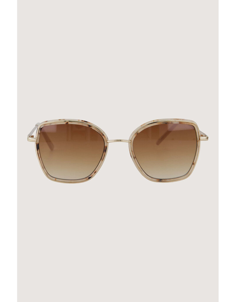 Zusss Goudkleurige pilotenzonnebril met hoeken incl koker