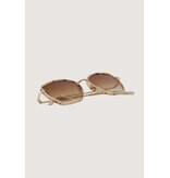 Zusss Goudkleurige pilotenzonnebril met hoeken incl koker