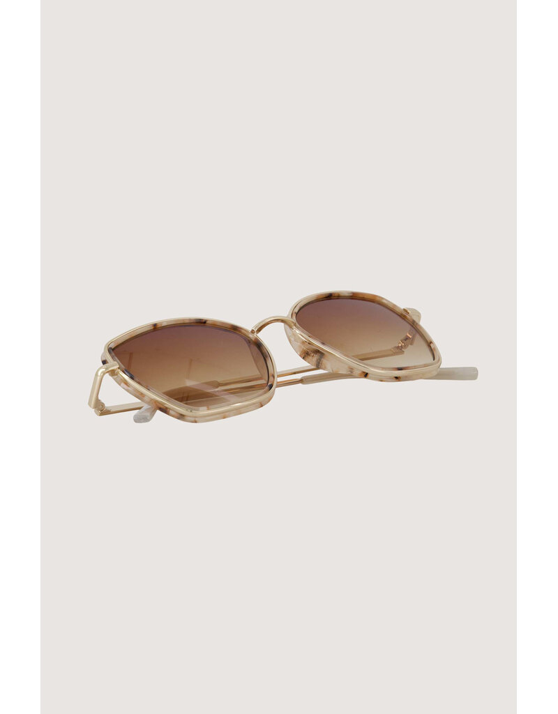 Zusss Goudkleurige pilotenzonnebril met hoeken incl koker