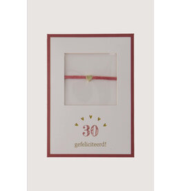 Zusss Armbandje met hartje '30 gefeliciteerd'
