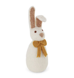 Gry & Sif Konijn in vilt - 'Big Bunny with bow' - White - 20 x 6 cm