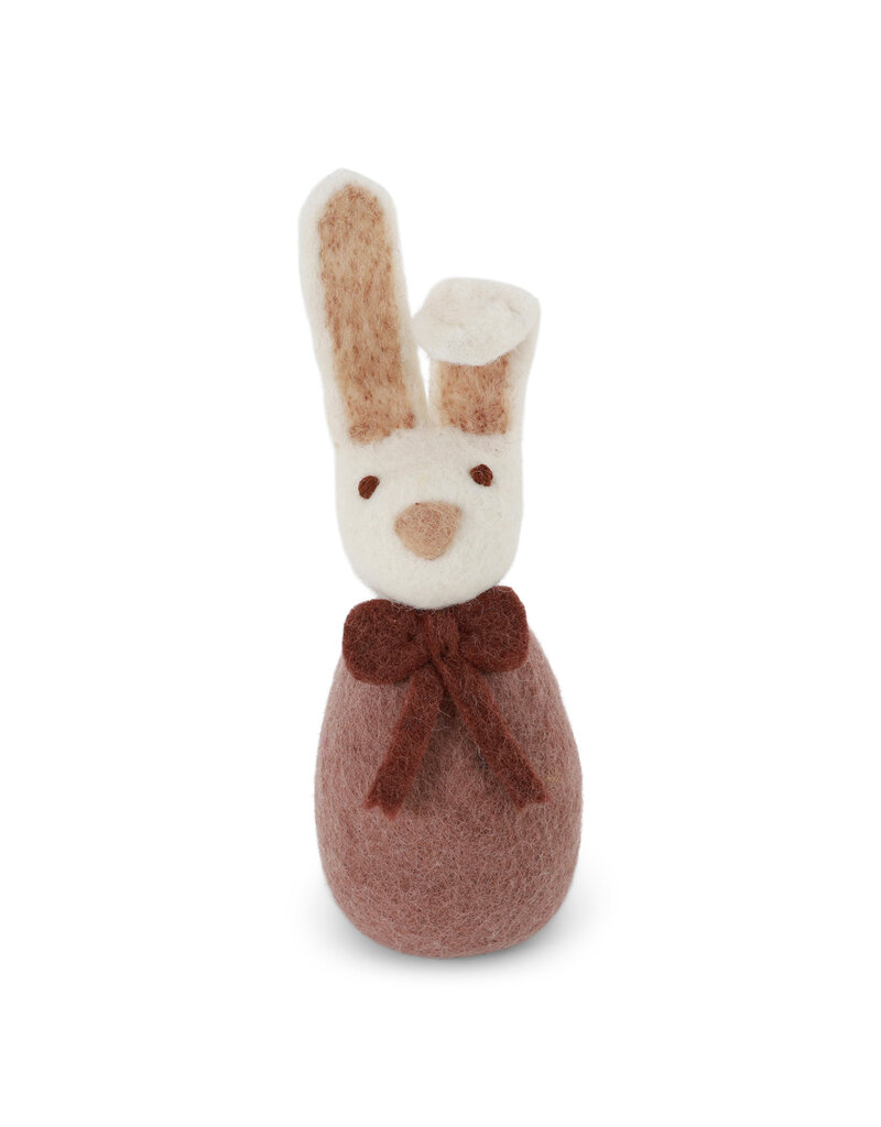 Gry & Sif Konijn in vilt - 'Big Bunny with bow' - Lavender - 20 x 6 cm