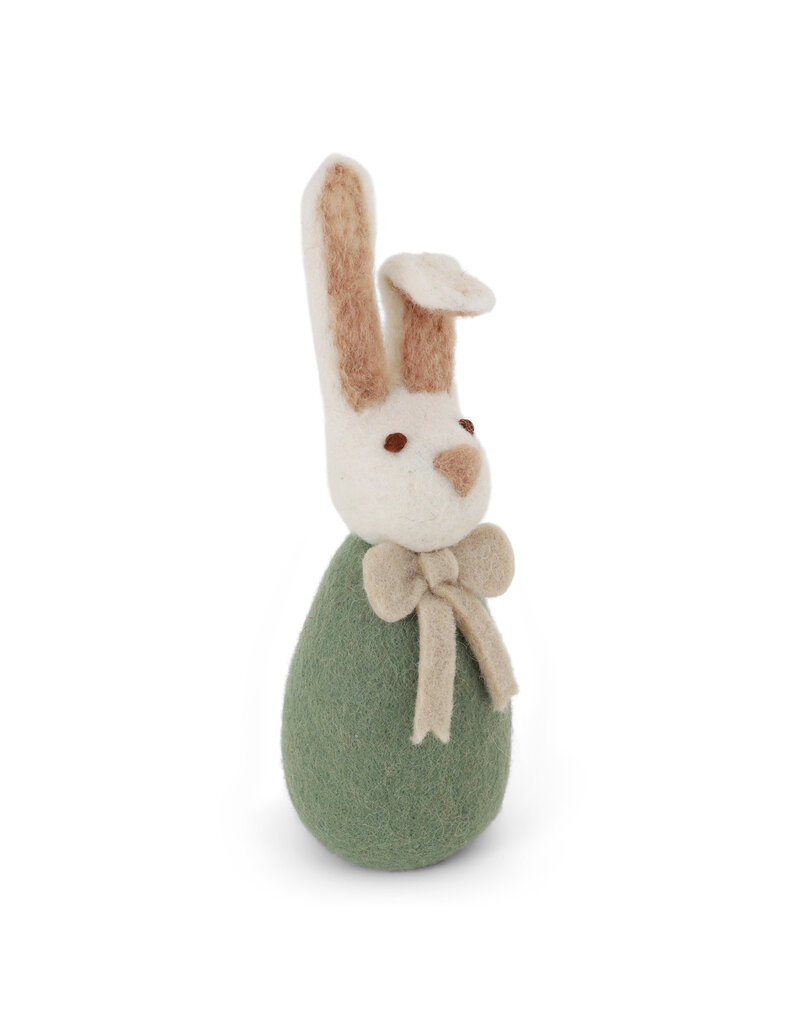 Gry & Sif Konijn in vilt - 'Big Bunny with bow' - Green - 20 x 6 cm