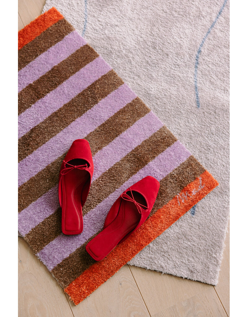 Mad about mats Mat 'Dario' - Touch - 50 x 75 cm - striped brown lila