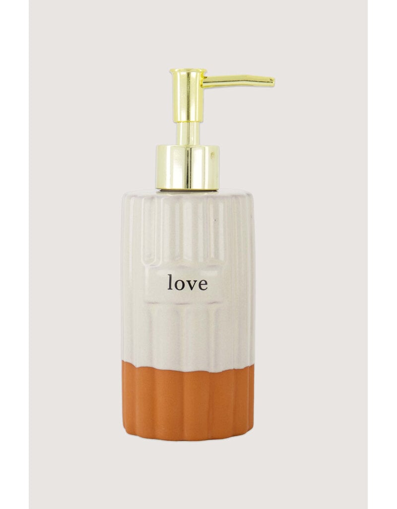 Zusss Zeepdispenser in terracotta 'love'