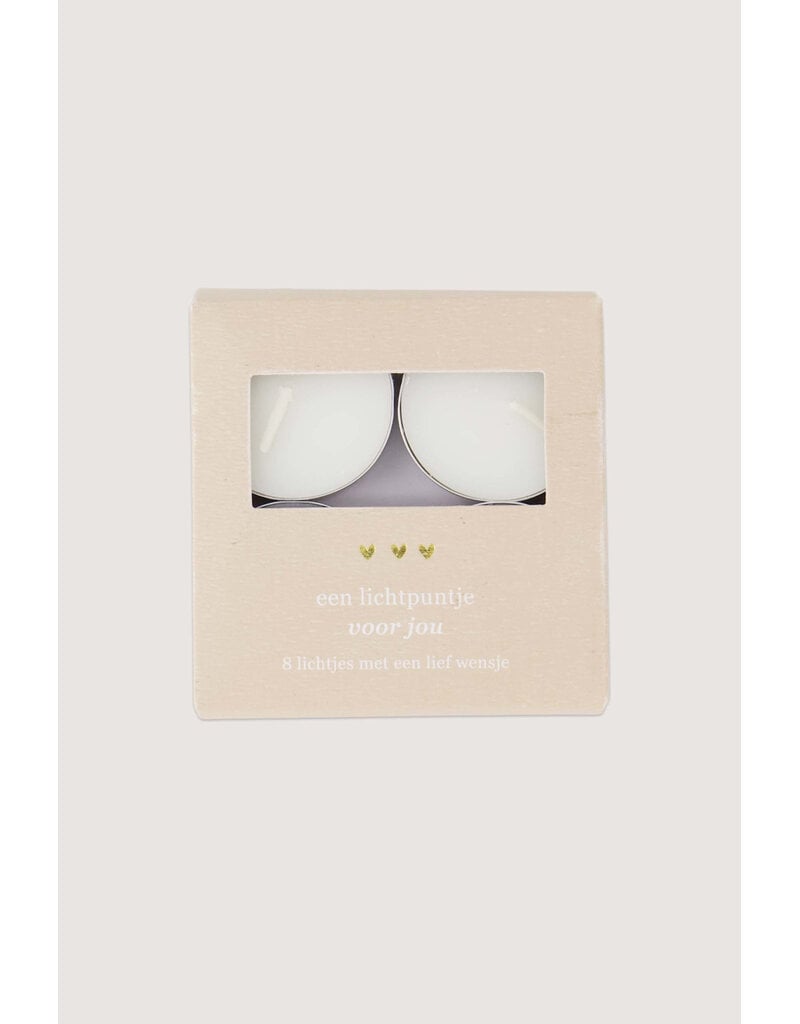 Zusss Theelichtjes in doosje 'een lichtpuntje voor jou' (8 stuks)