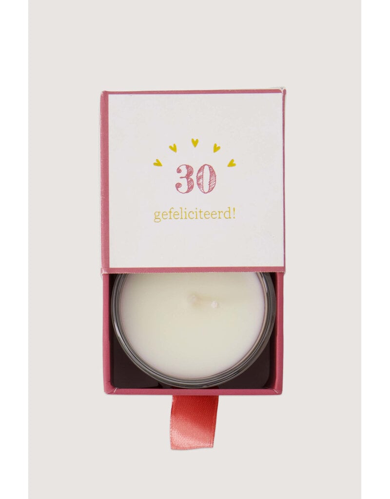 Zusss Geurkaarsje glas in doosje '30 gefeliciteerd'
