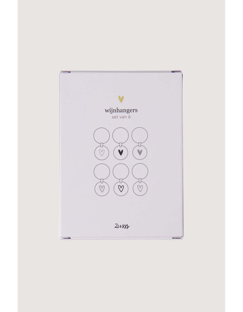 Zusss Set van 6 wijnglas-markers in doosje