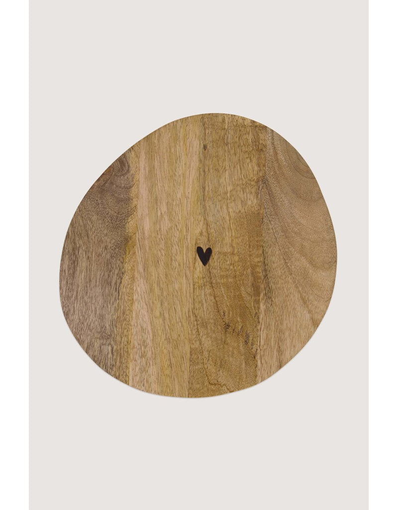 Zusss Ronde houten serveerplank met hartje