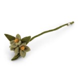 Gry & Sif Muntgroene bloemen op takje - 34 cm