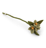 Gry & Sif Muntgroene bloemen op takje - 34 cm