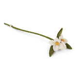 Gry & Sif Witte bloemen op takje - 34 cm