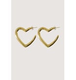 Zusss Goudkleurige oorbellen hartvormige ring