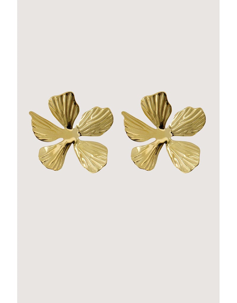 Zusss Goudkleurige oorstekers bloem - groot