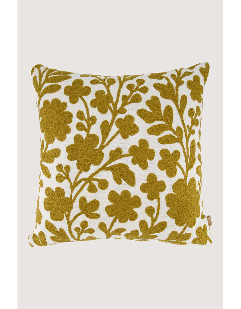 Zusss Kussen met geborduurde bloemen - 45 x 45 cm
