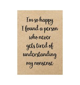 Beezonder Postkaart - 'so happy I found the person...'