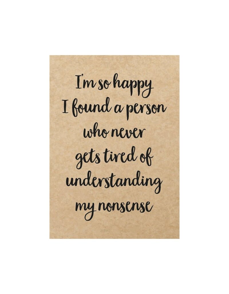 Beezonder Postkaart - 'so happy I found the person...'