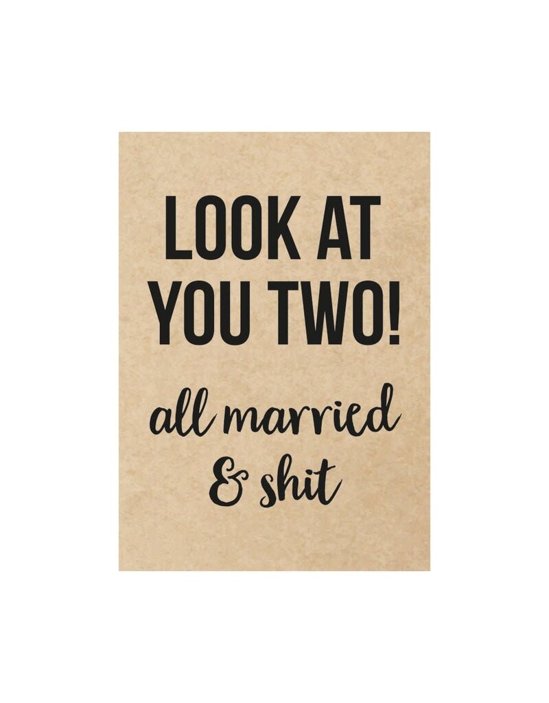 Beezonder Postkaart - look at you two!... married'
