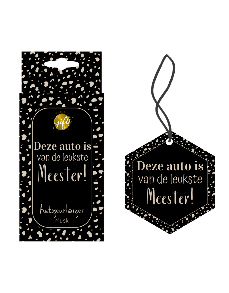 The big gifts Auto geurhanger 'Deze auto is van de leukste meester'