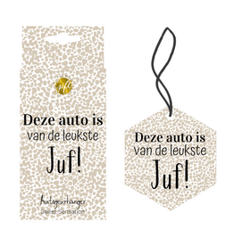 The big gifts Auto geurhanger 'Deze auto is van de leukste juf'