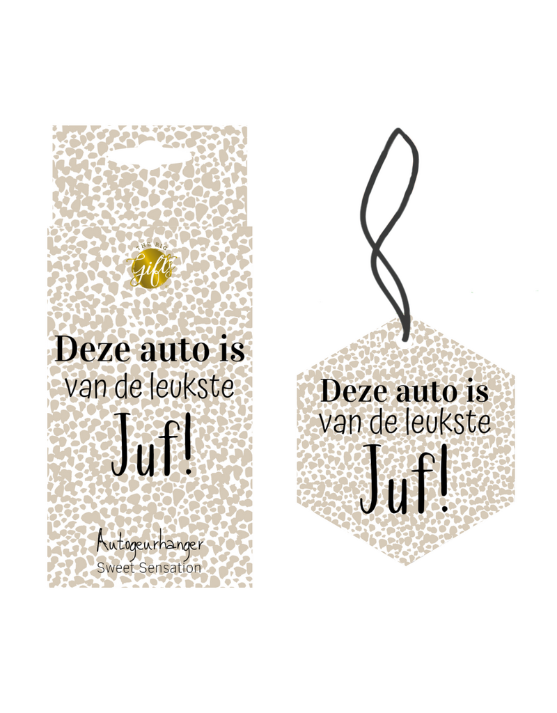 The big gifts Auto geurhanger 'Deze auto is van de leukste juf'