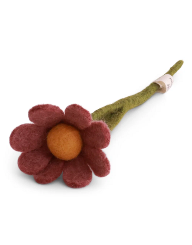 Gry & Sif Kleine anemone met blaadje - rouge -17cm