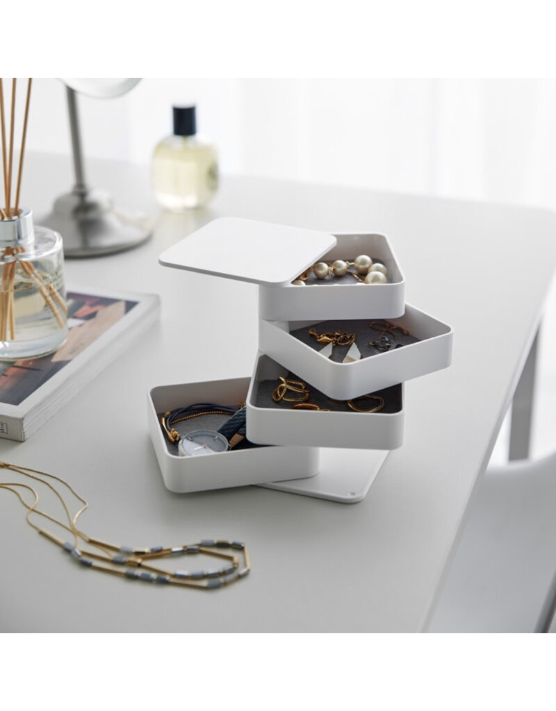 Yamazaki Sieradenorganizer vierkant 4-laags - wit