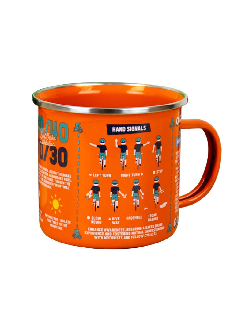 Gift Republic Mok emaille - Enamel Mug - Cycling Guide