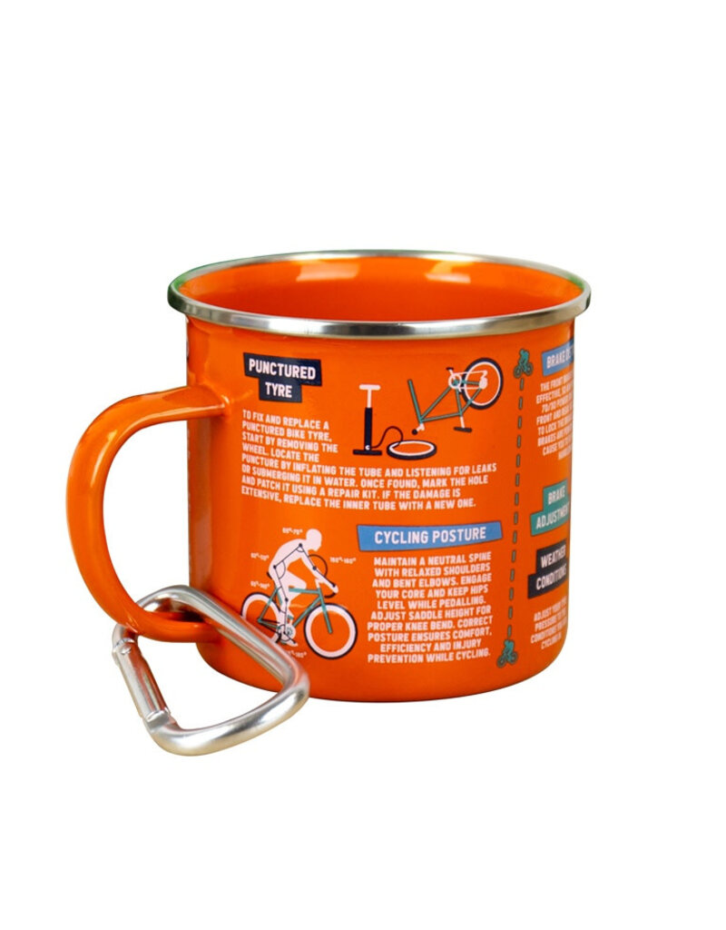 Gift Republic Mok emaille - Enamel Mug - Cycling Guide