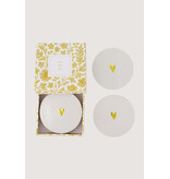 Zusss Set van 6 onderzetters (coasters) met hartje 'Love this day'