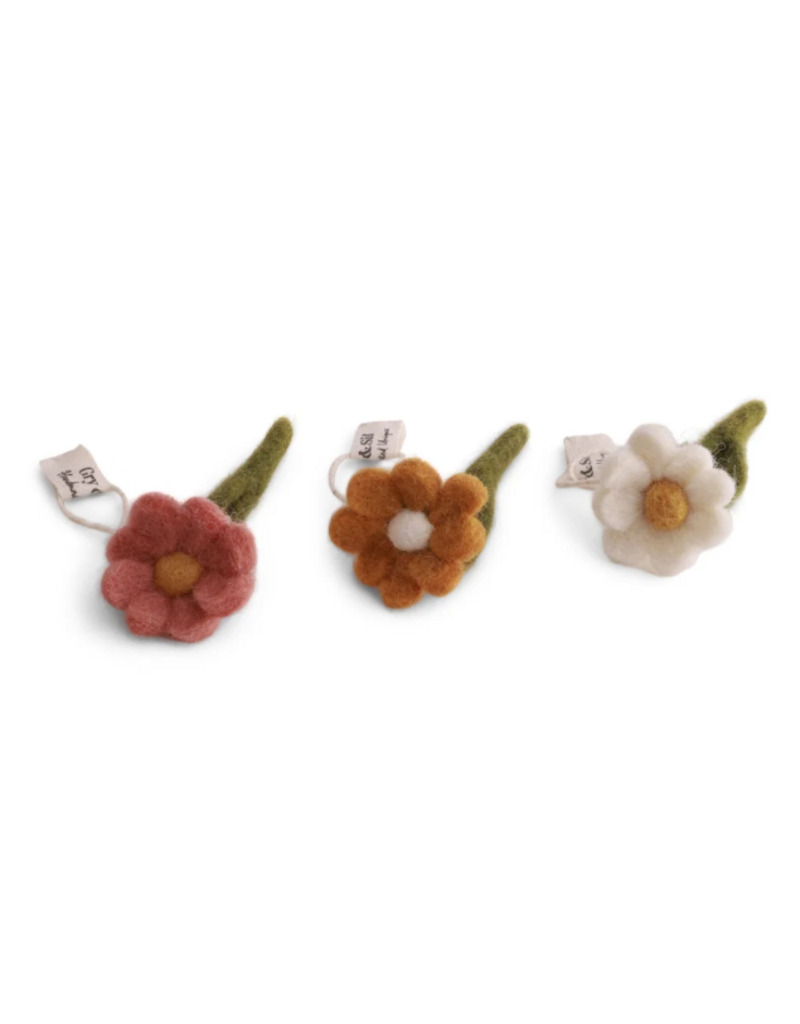 Gry & Sif Set van 3 mini anemonen - Yellow - 7 cm