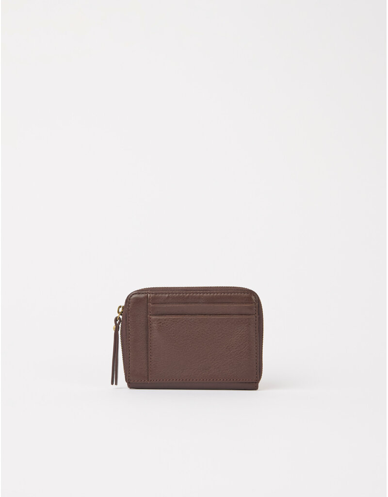 O MY BAG Robbie Wallet - Chocolate soft grain Leather