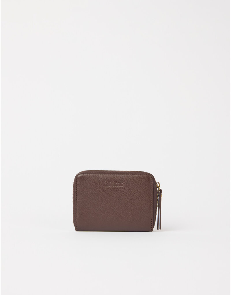 O MY BAG Robbie Wallet - Chocolate soft grain Leather