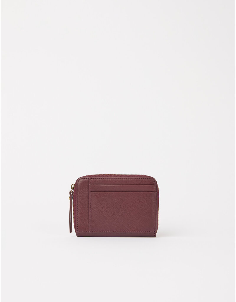 O MY BAG Robbie Wallet - Dark cherry soft grain Leather